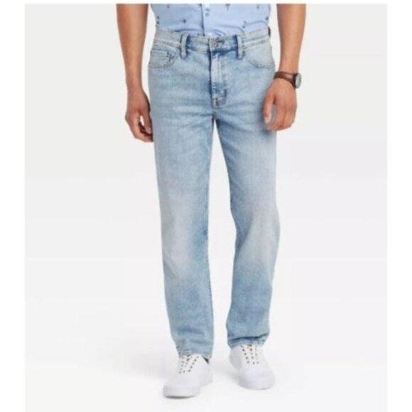Goodfellow & Co Mens Slim Straight Fit Light Wash Denim Jeans W34 x L30 - Picture 1 of 10